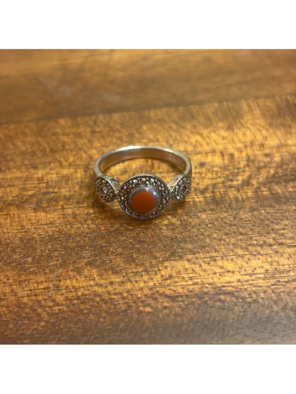 Boma Sterling Silver Red Stone Ring Size 7